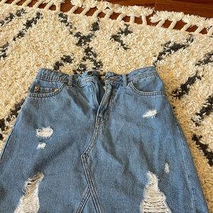 H and m denim skirt